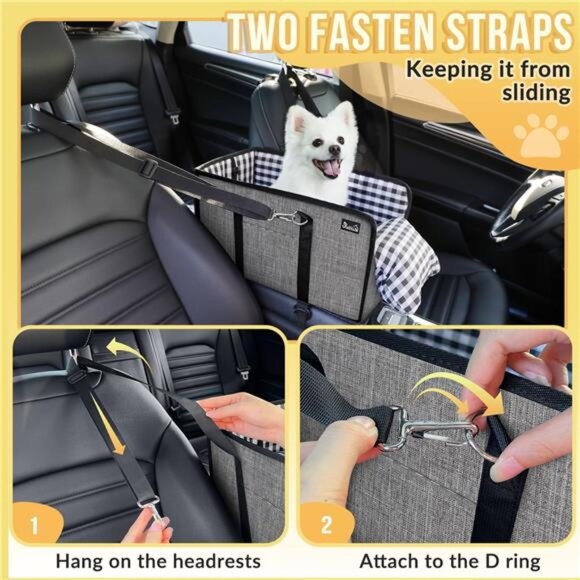 Console Dog Car Seat - Portable Dogs Armrest Booster Seat for Small - Picture 3 of 7